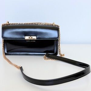 Marc Jacobs Black Crossbody Bag with Gold Chain
